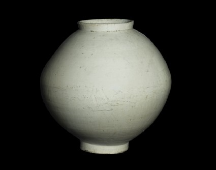 Moon jar with white glazeoblique