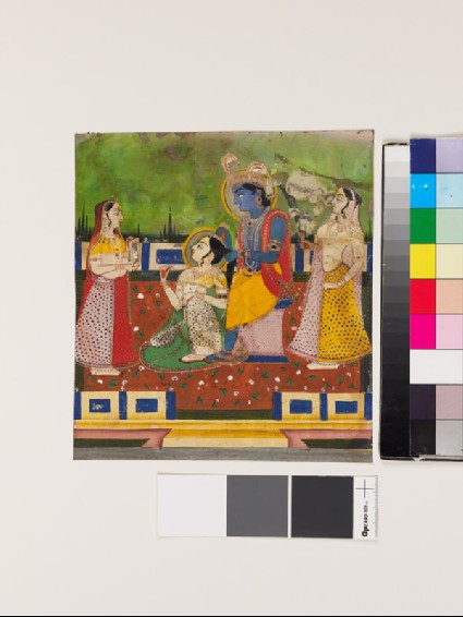 Radha and Krishna on a terracefront