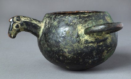 Bowl or ladle with horse's headfront