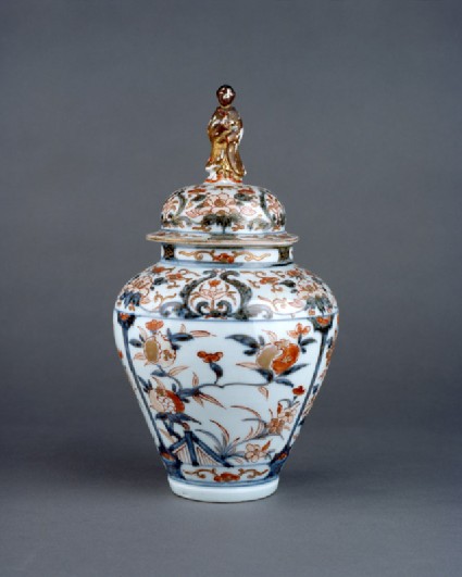 Baluster jar with a knob in the form of a bijin, or beautiful womanside