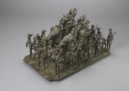 Bronze model depicting the cavalcade of the King of Awadhoblique