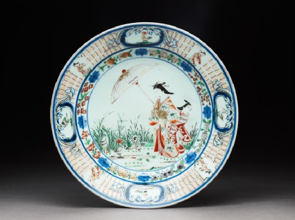 Plate with a courtesan and apprenticetop