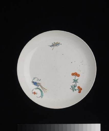 Plate with bird, cricket, and poppy spraytop
