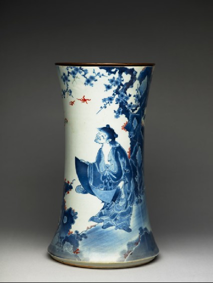 Trumpet vase depicting the sage Kanzan by a lakeside