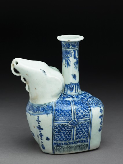 Pouring vessel, or kendi, in the form of an elephantoblique