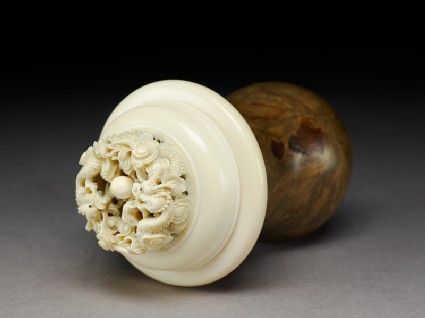 Cricket cage with ivory lidoblique