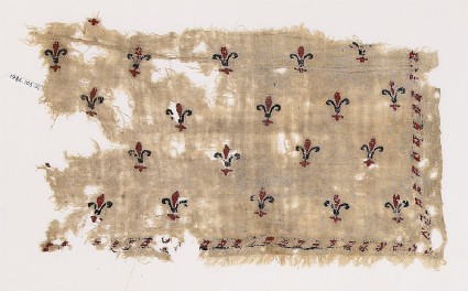 Textile fragment with fleurs-de-lysfront