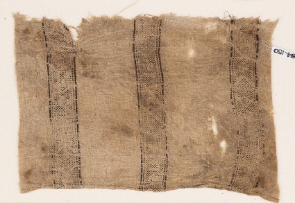 Textile fragment with bands of lozenges and quatrefoilsfront