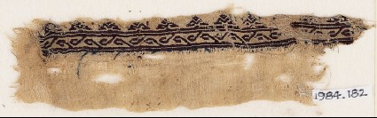 Textile fragment with hooks or leavesfront