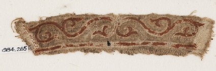 Textile fragment with tendril and leavesfront