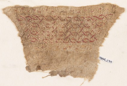 Textile fragment with interlacing chain, probably from a cufffront