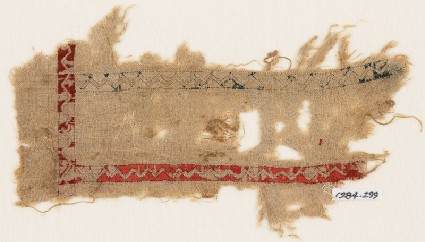 Textile fragment with zigzagsfront