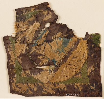 Textile fragment with blazon and cupfront