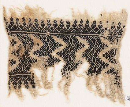 Textile fragment with chevrons with hook bordersfront