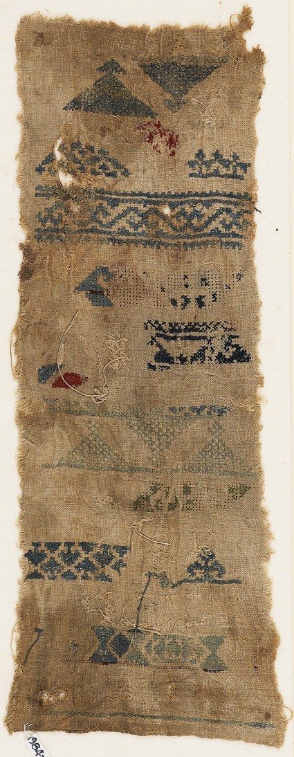 Sampler fragment with bands, triangles, and hexagonsfront
