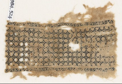 Textile fragment with interlacing knotsfront