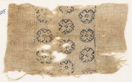 Textile fragment with three rows of octagonsfront