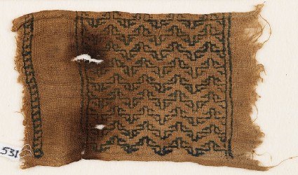 Textile fragment with band of chevronsfront