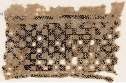 Textile fragment with linked squaresfront