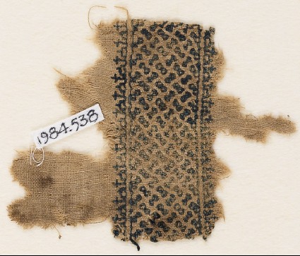 Textile fragment with figures-of-eightfront