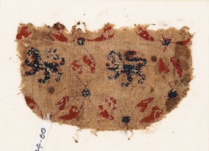 Textile fragment with lionsfront