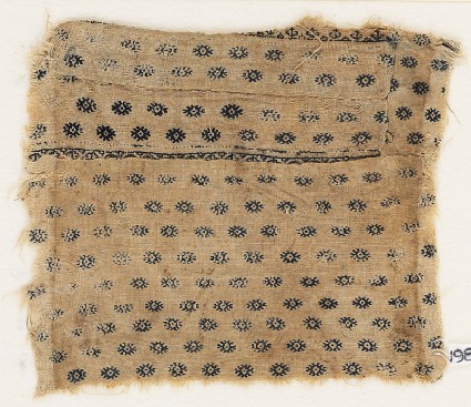 Textile fragment with flowers or diamond-shapes, possibly from a garmentfront