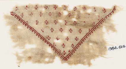 Textile fragment with row of hooksfront