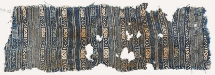 Textile fragment with stripes and diamond-shapesfront