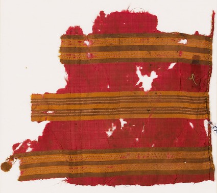 Textile fragment with striped bandsfront