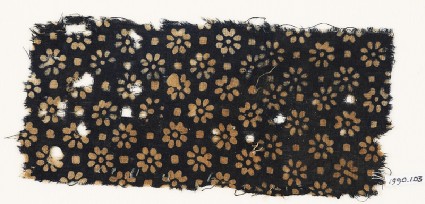 Textile fragment with rosettes and small squaresfront