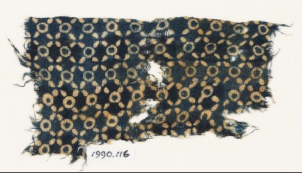Textile fragment with rings and quatrefoilsfront