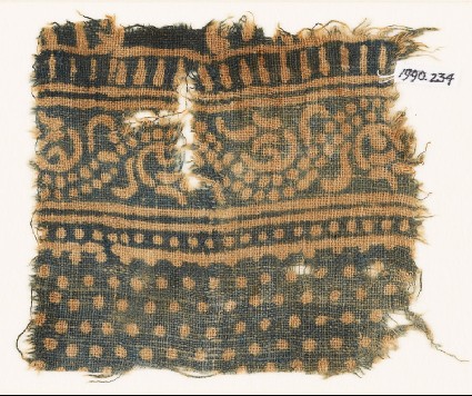 Textile fragment with dotted vinefront