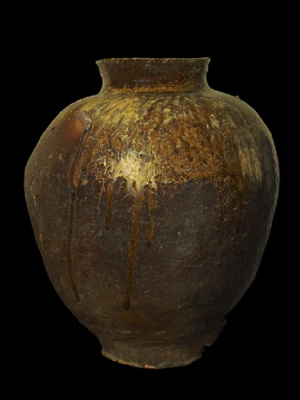 Storage jar with natural ash glazeside