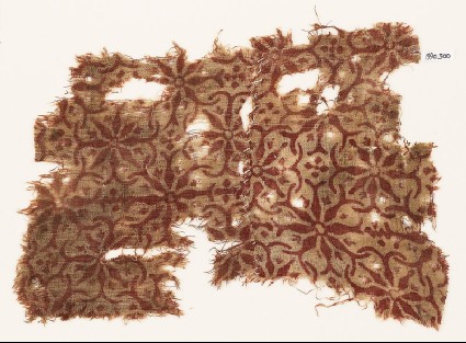 Textile fragment with interlocking floral shapesfront