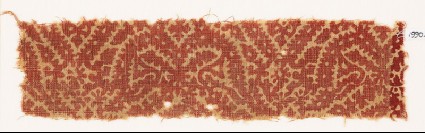 Textile fragment with tendrils and lotus blossomsfront