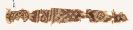 Textile fragment with rosette, oval, and diamond-shapefront