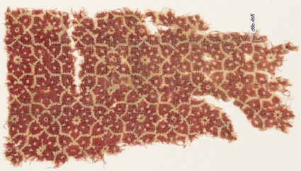 Textile fragment with carnations, rosettes, and linked quatrefoilsfront