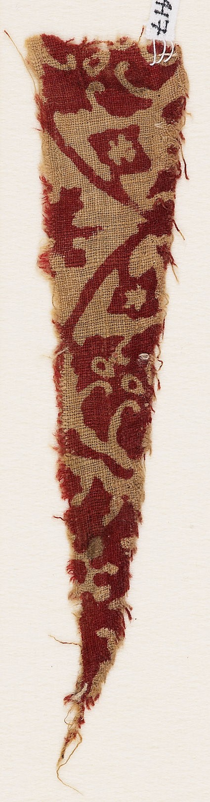 Textile fragment with tendrils, leaves, and flowersfront