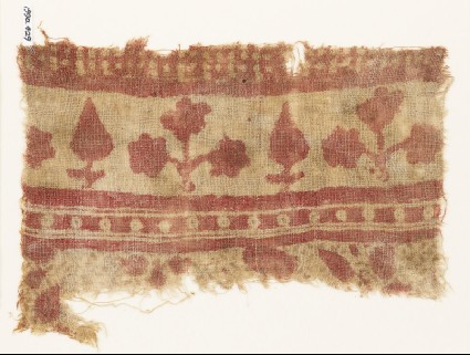 Textile fragment with trees and plantsfront