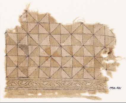 Textile fragment with triangles forming squaresfront