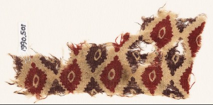 Textile fragment with indented ovalsfront