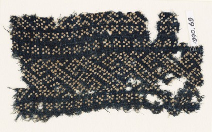 Textile fragment with dots arranged in a geometric patternfront