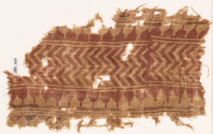 Textile fragment with chevrons and crenellationsfront