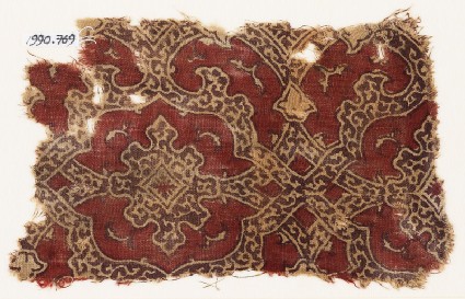 Textile fragment with elaborate interlacefront
