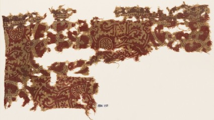 Textile fragment with interlocking circles and interlacefront