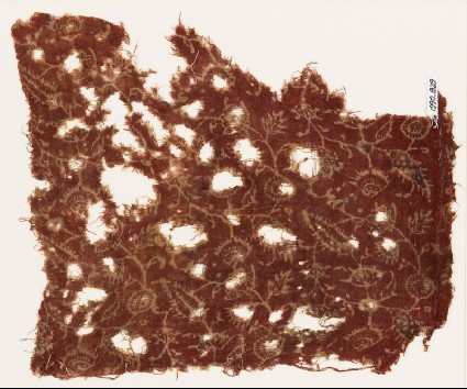 Textile fragment with tendrils and flowersfront