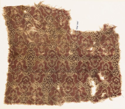 Textile fragment with linked cartouchesfront