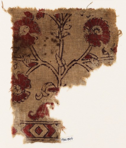 Textile fragment with flowerfront