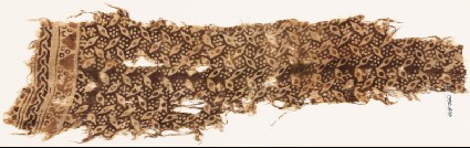 Textile fragment with lozenges and dotsfront