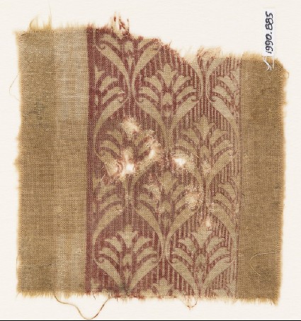 Textile fragment with palmettes and scrollsfront